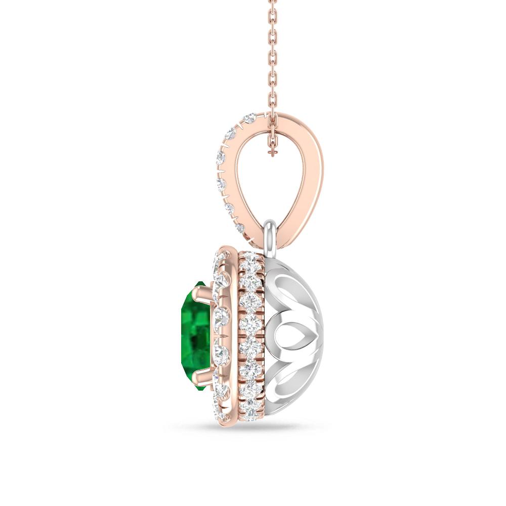 Rose Gold/White Gold - Emerald