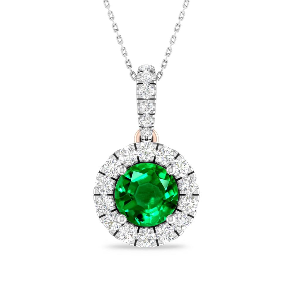 White Gold/Rose Gold - Emerald