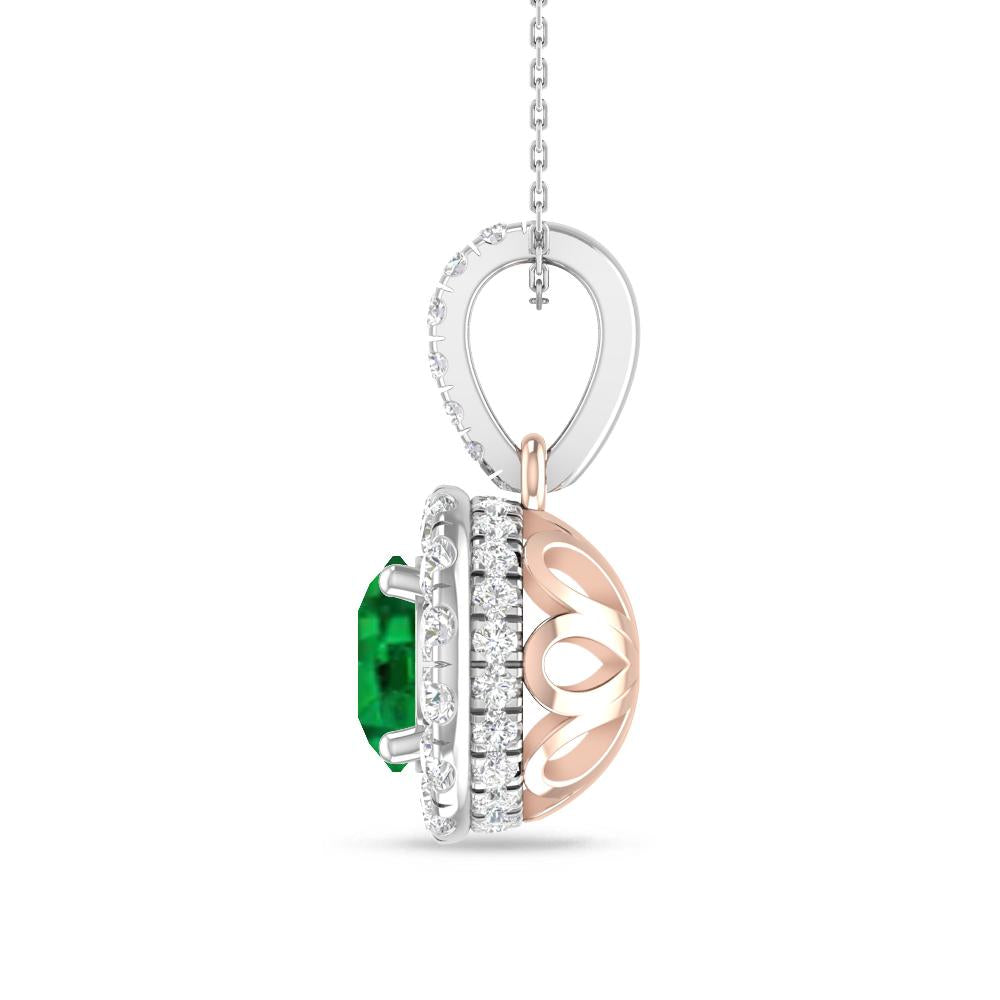 White Gold/Rose Gold - Emerald
