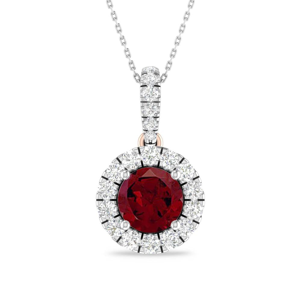 White Gold/Rose Gold - Garnet