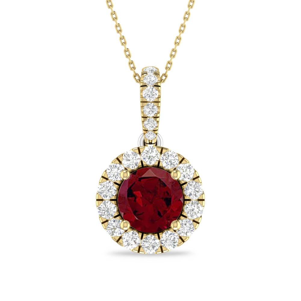 Yellow Gold/White Gold - Garnet