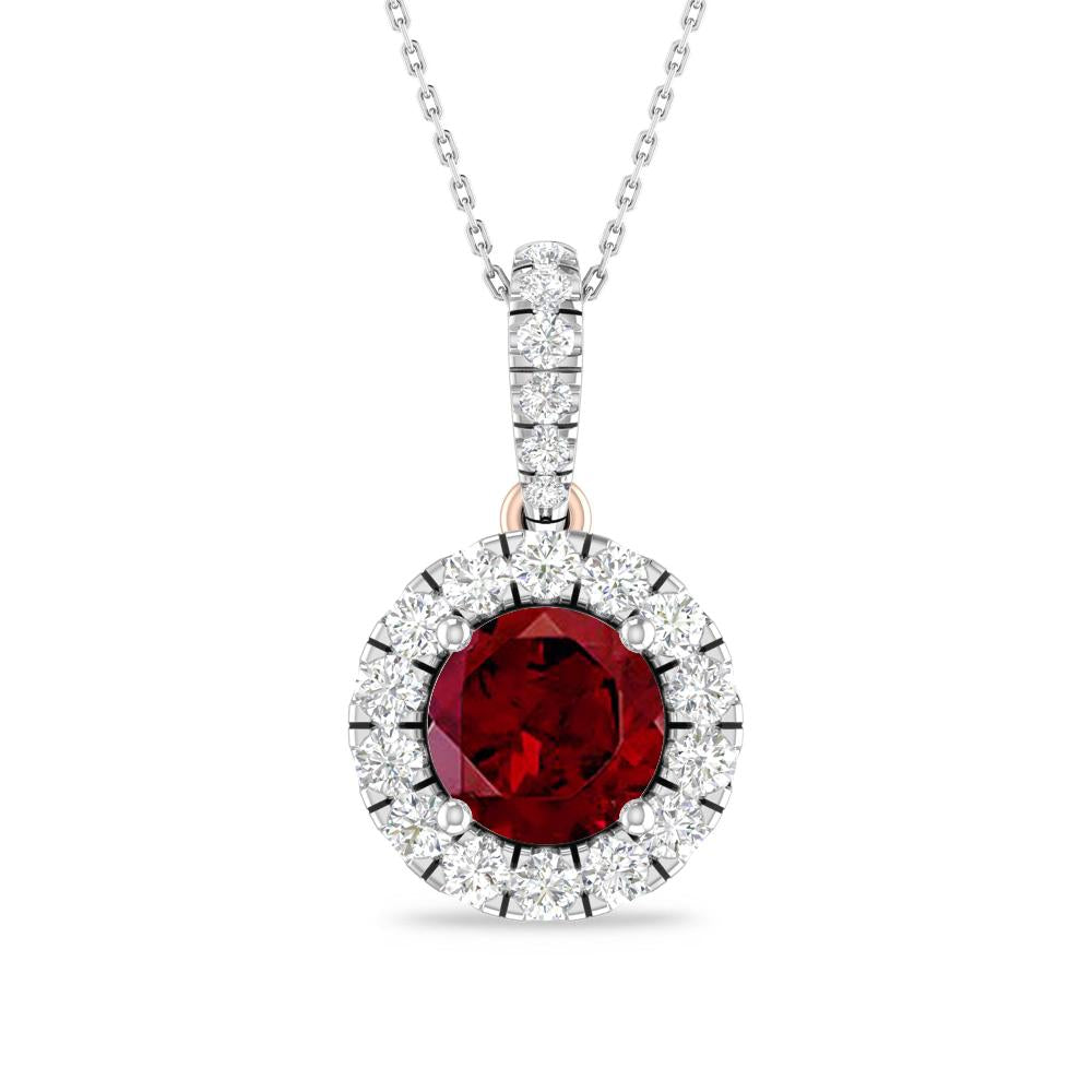 White Gold/Rose Gold - Garnet