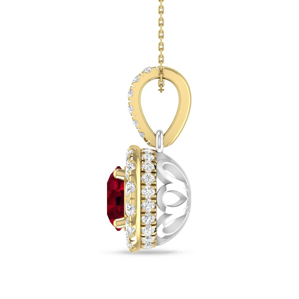 Yellow Gold/White Gold - Garnet