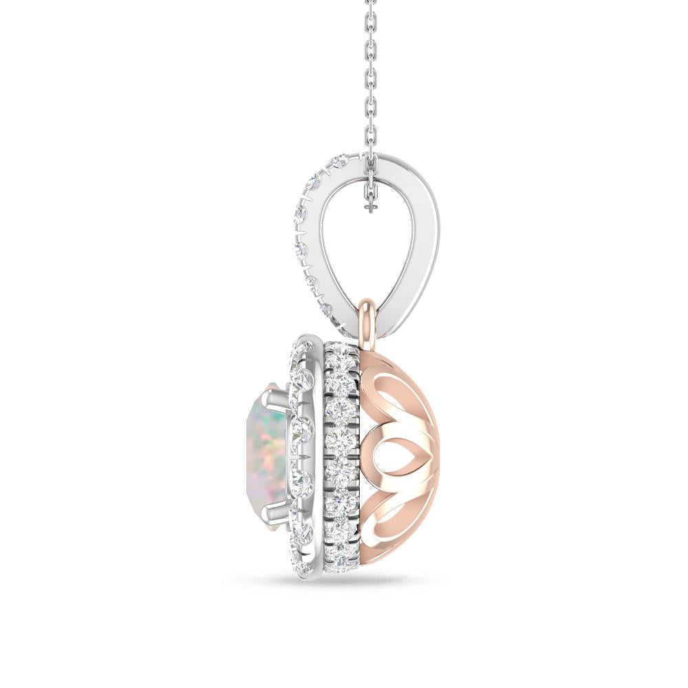 White Gold/Rose Gold - Opal