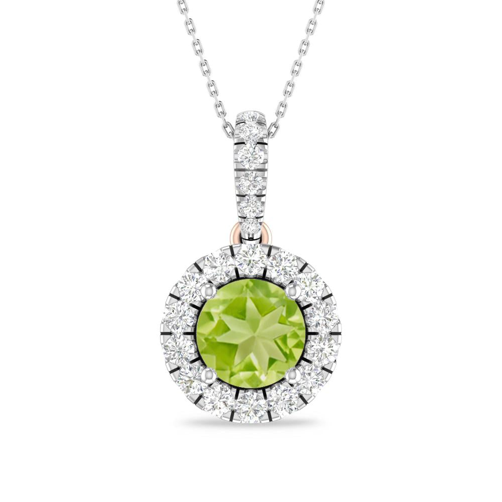 White Gold/Rose Gold - Peridot