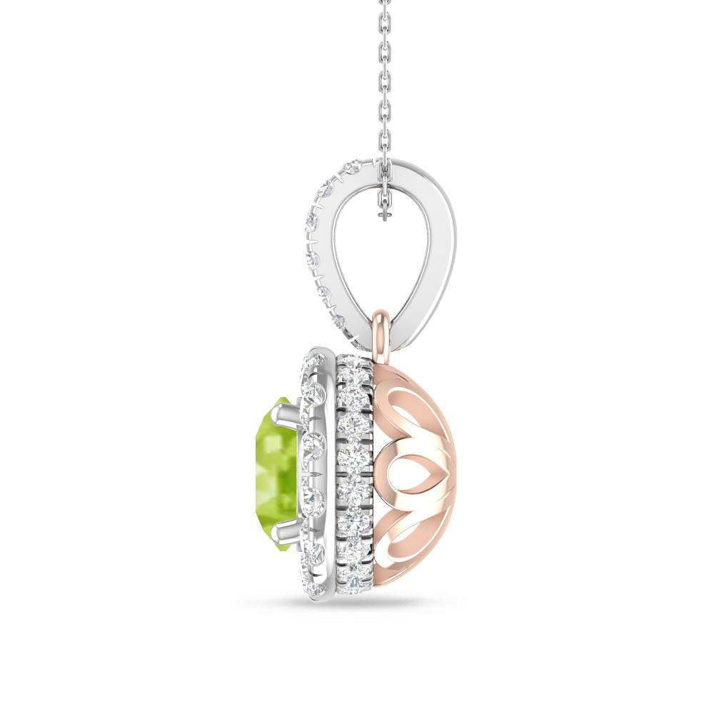 White Gold/Rose Gold - Peridot