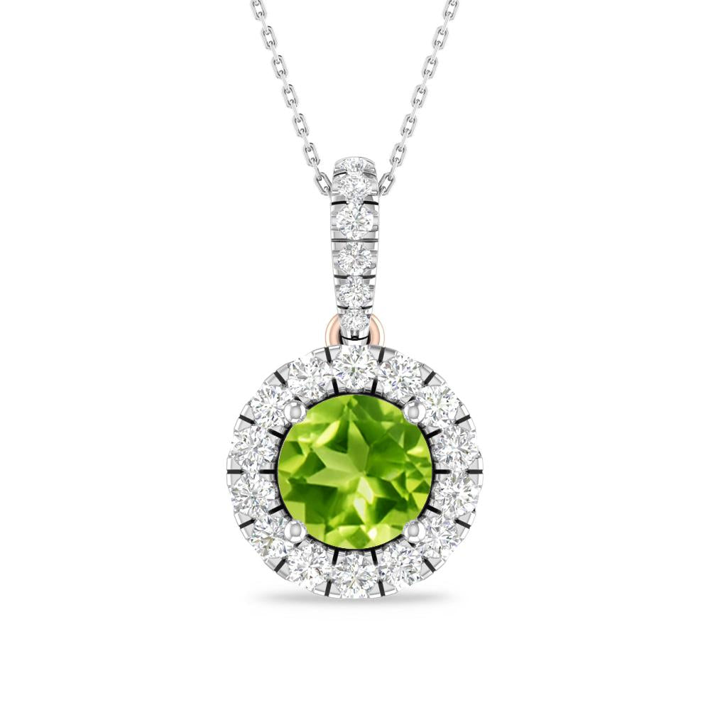 White Gold/Rose Gold - Peridot