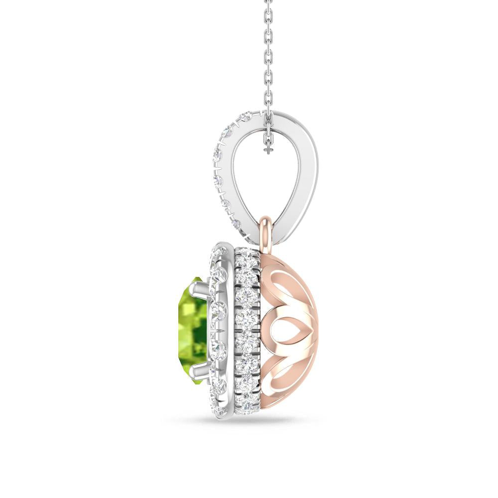 White Gold/Rose Gold - Peridot