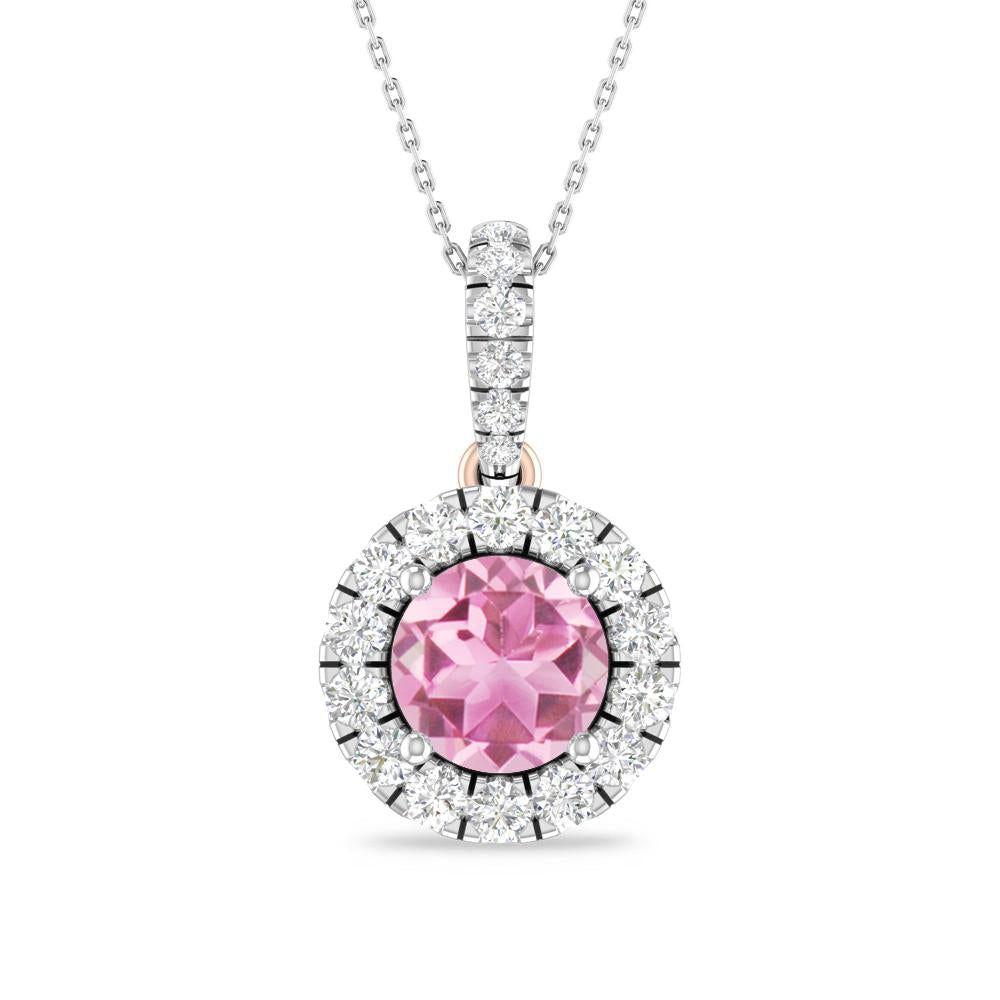 White Gold/Rose Gold - Pink Tourmaline