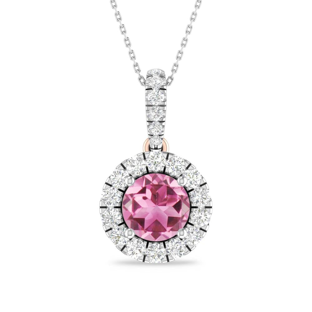White Gold/Rose Gold - Pink Tourmaline