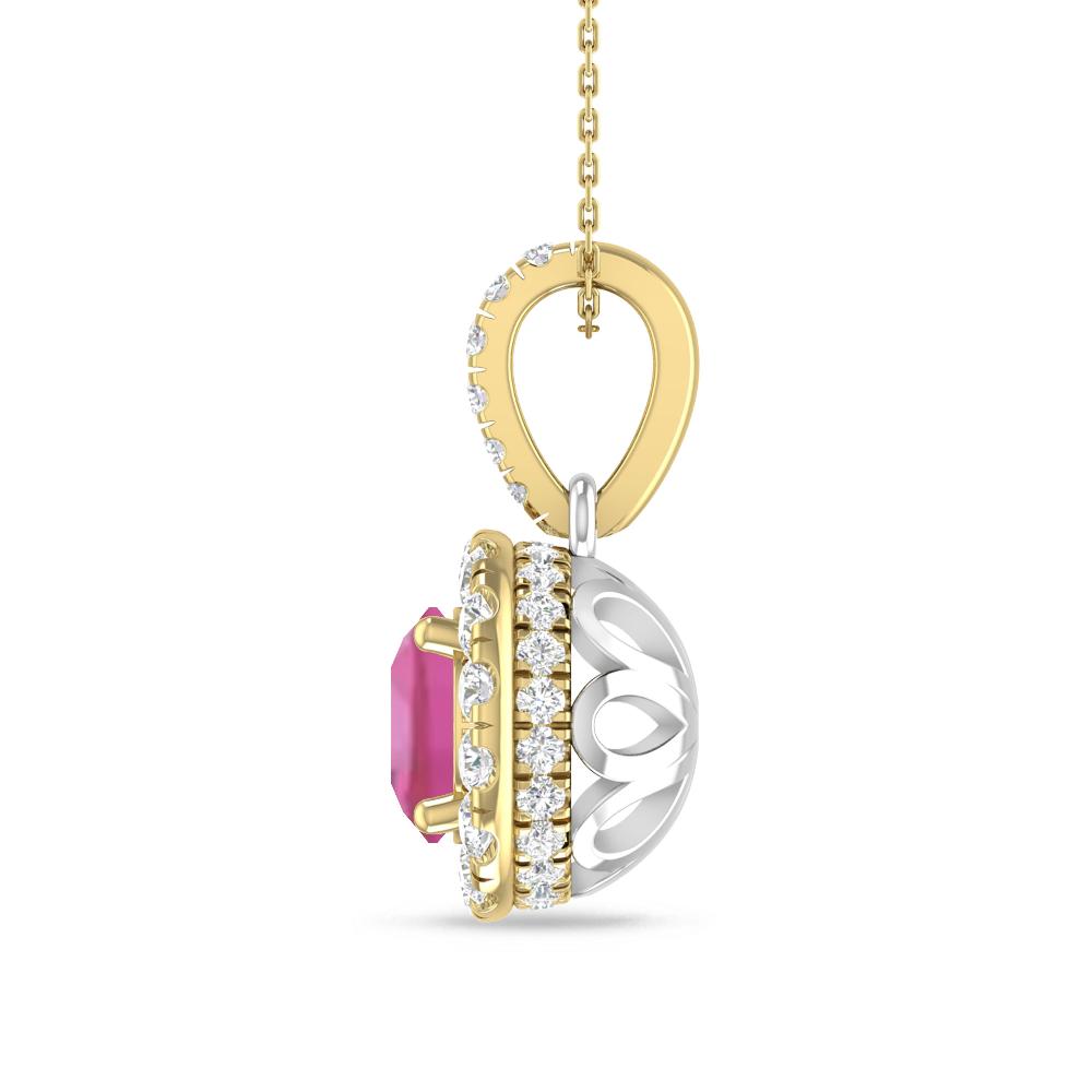 Yellow Gold/White Gold - Pink Tourmaline