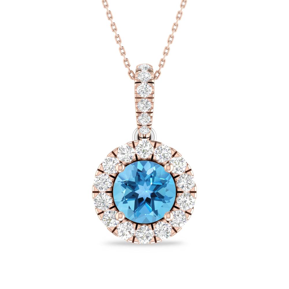 Rose Gold/White Gold - Blue Topaz
