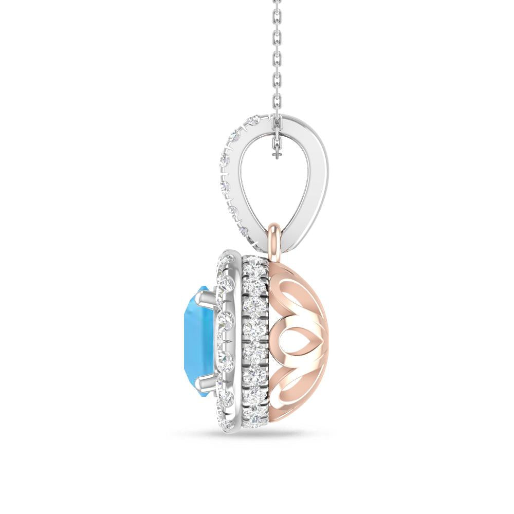 White Gold/Rose Gold - Blue Topaz