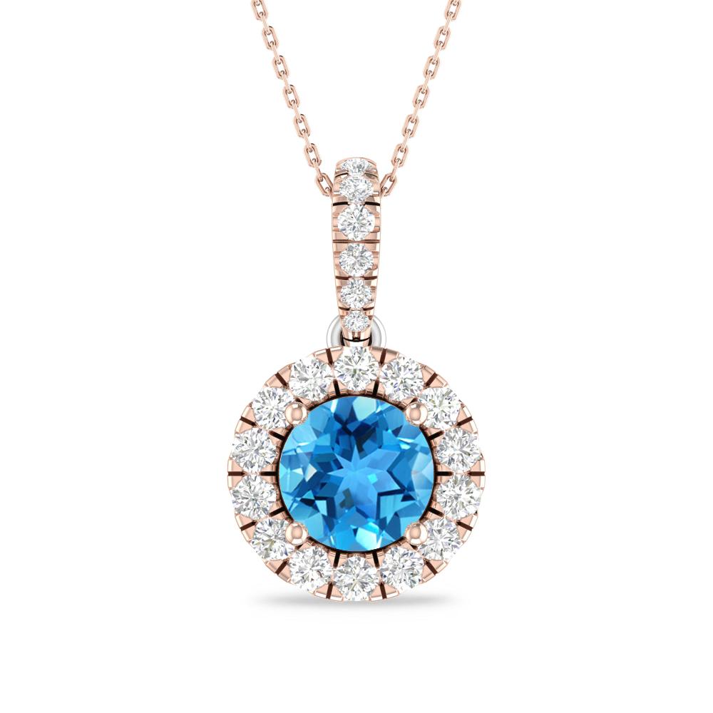 Rose Gold/White Gold - Blue Topaz
