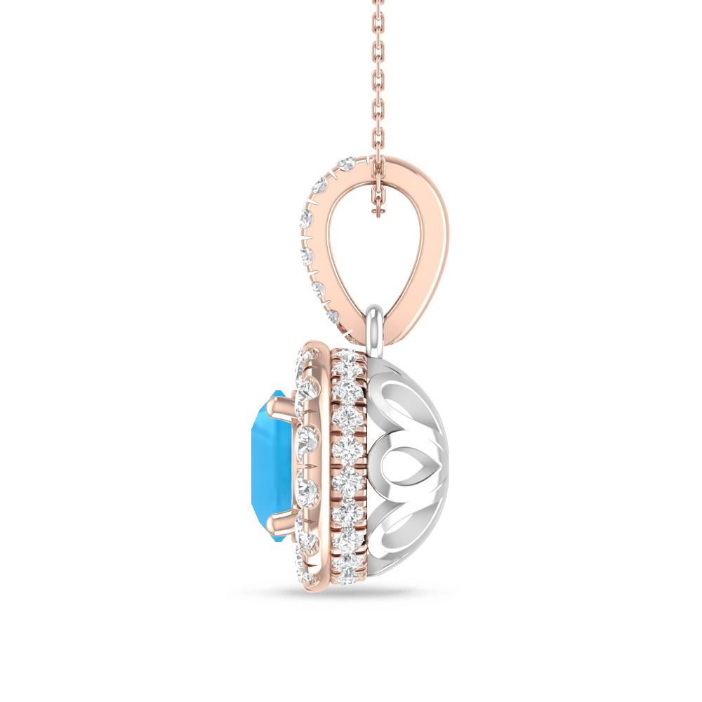 Rose Gold/White Gold - Blue Topaz