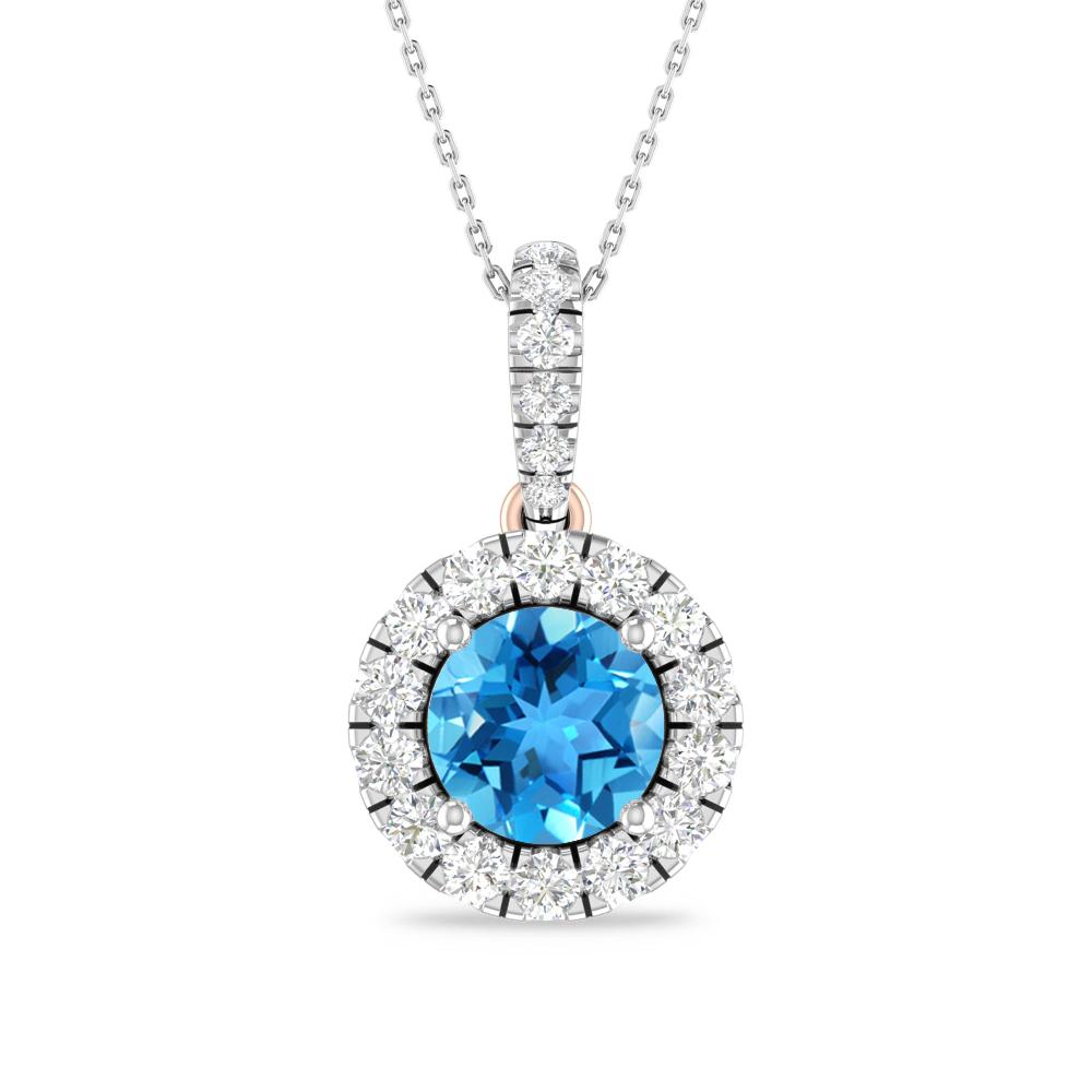 White Gold/Rose Gold - Blue Topaz