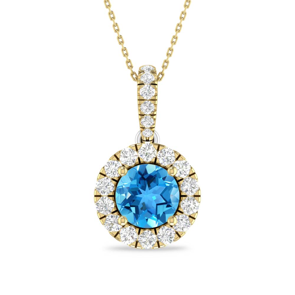 Yellow Gold/White Gold - Blue Topaz