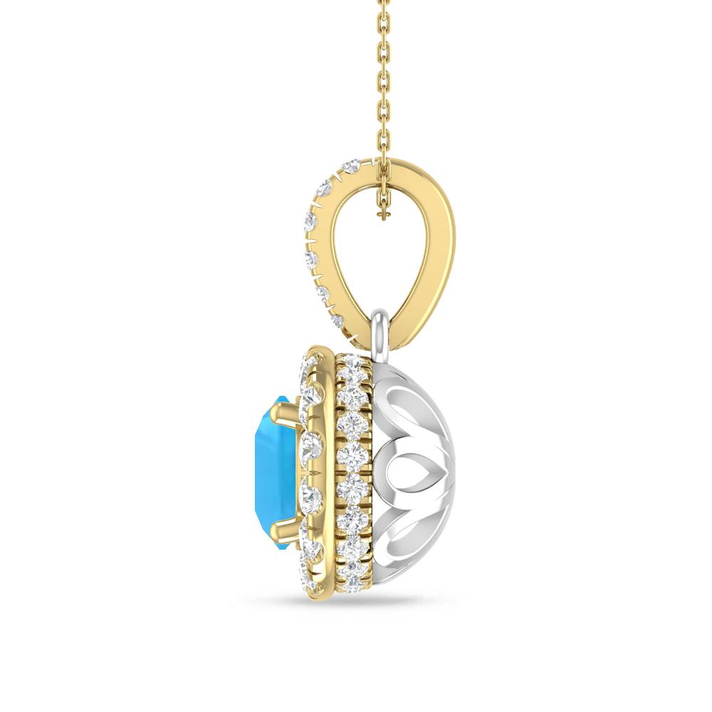 Yellow Gold/White Gold - Blue Topaz