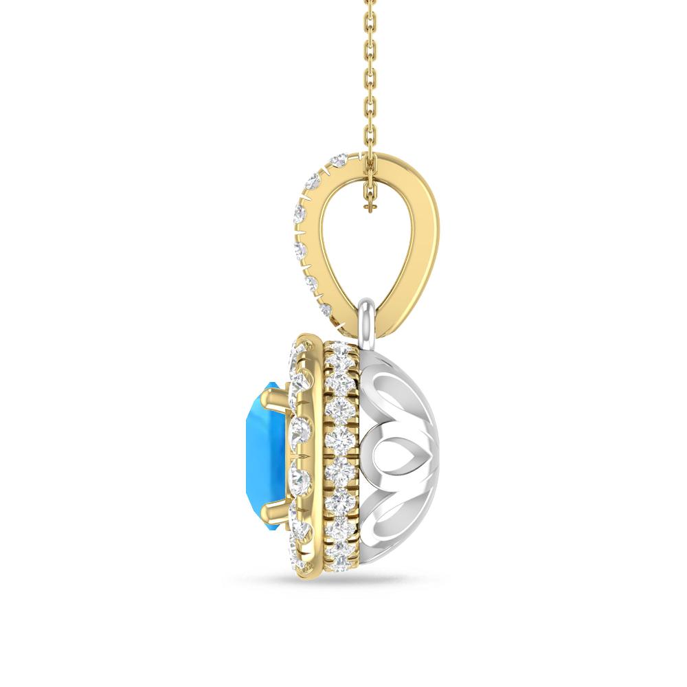 Yellow Gold/White Gold - Blue Topaz