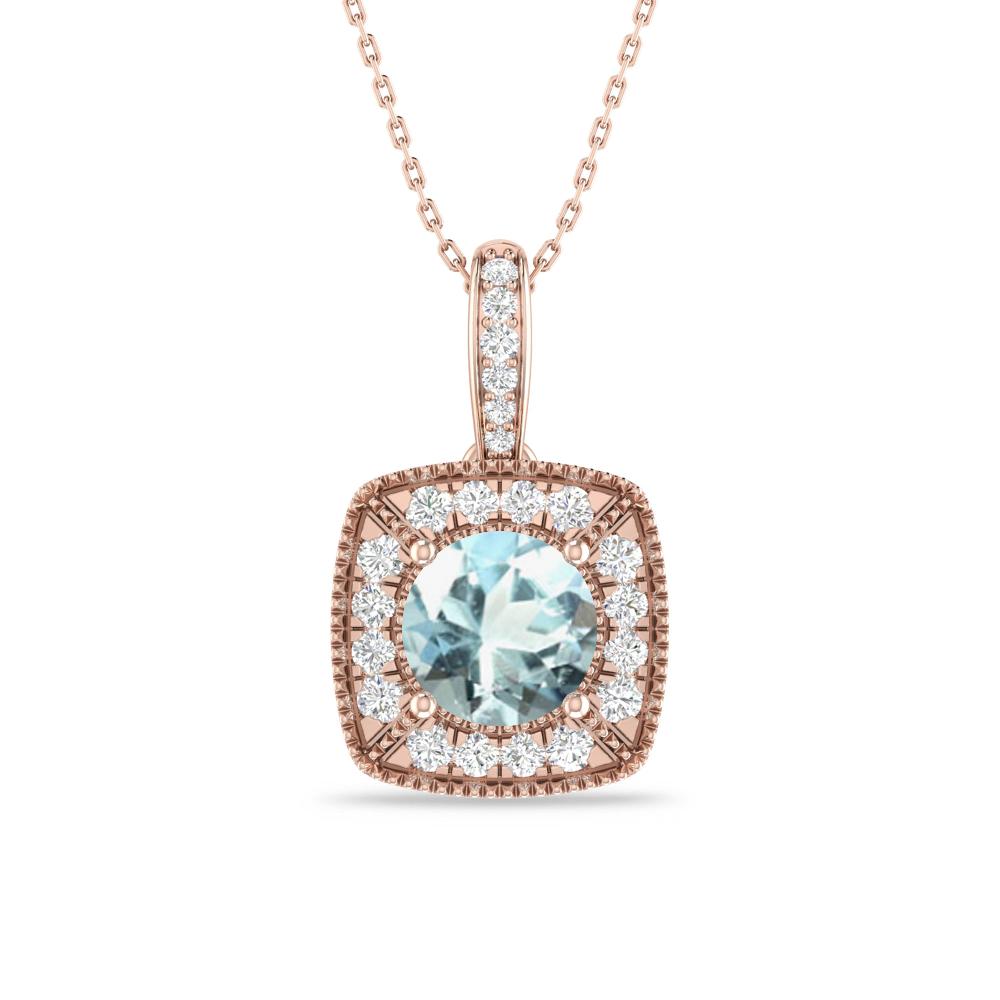 Rose Gold - Aquamarine