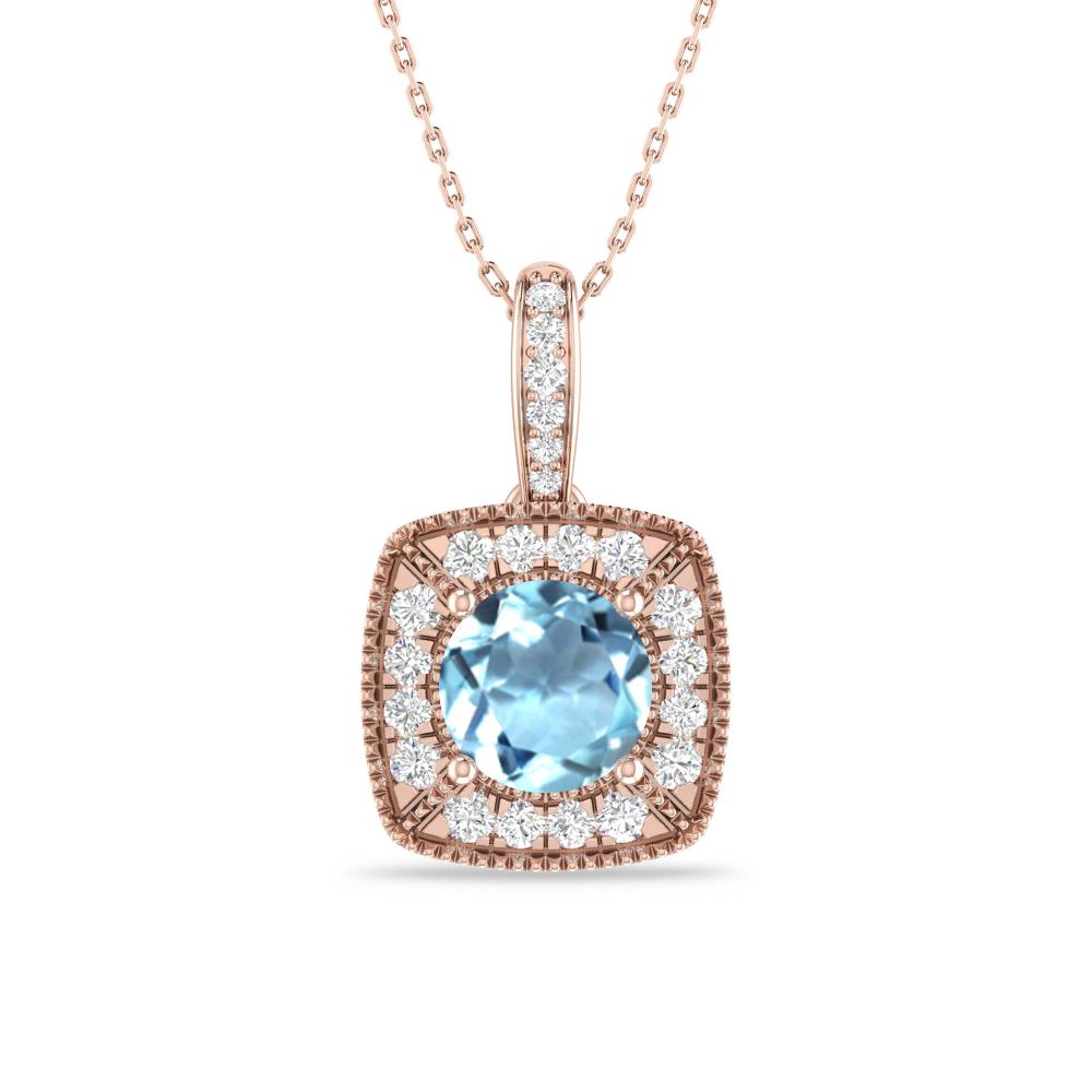 Rose Gold - Aquamarine