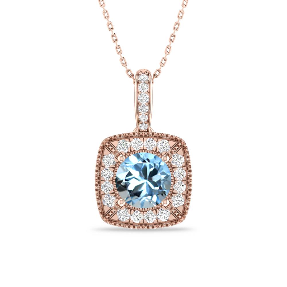 Rose Gold - Aquamarine