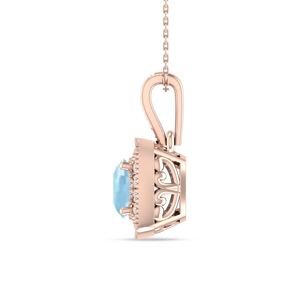 Rose Gold - Aquamarine