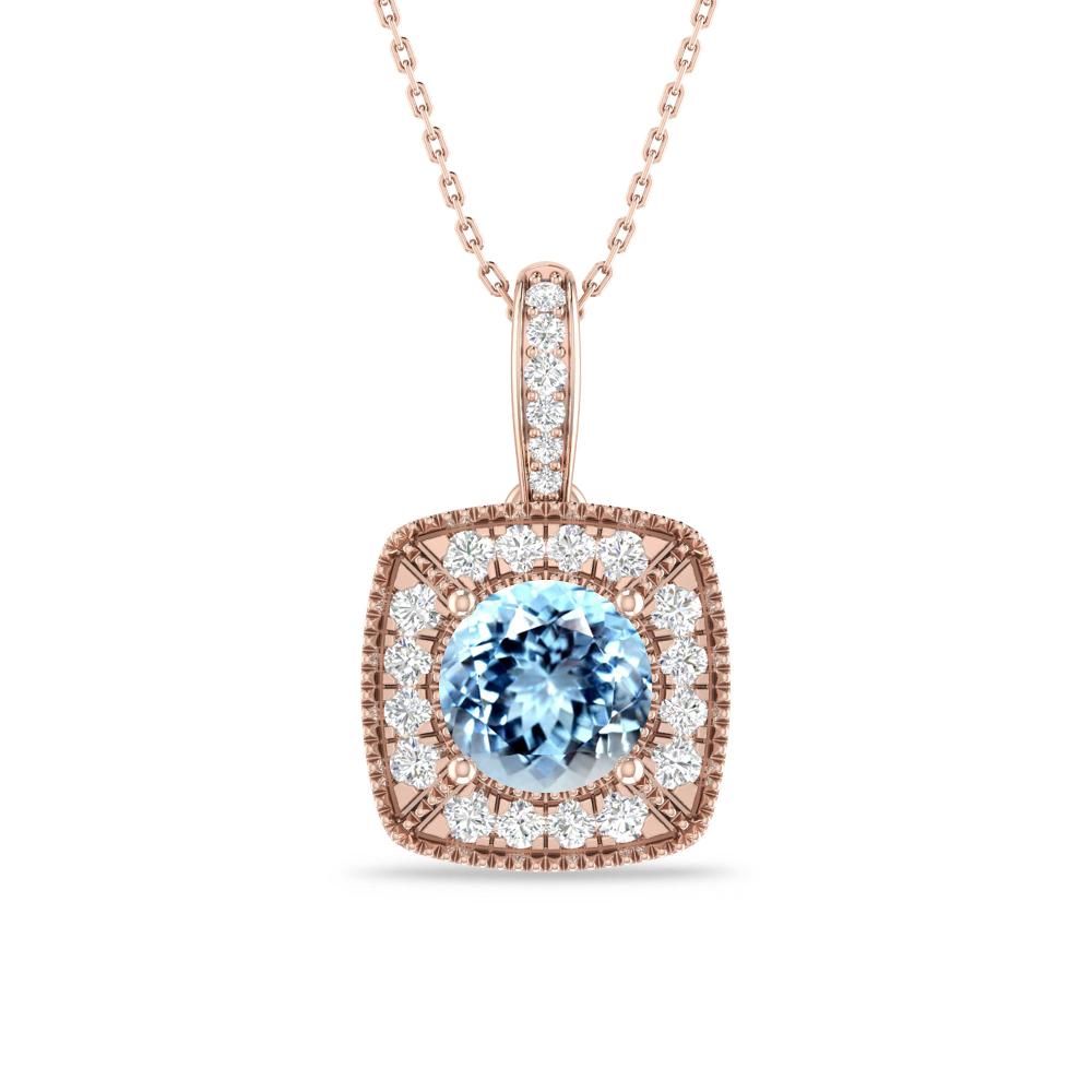 Rose Gold - Aquamarine
