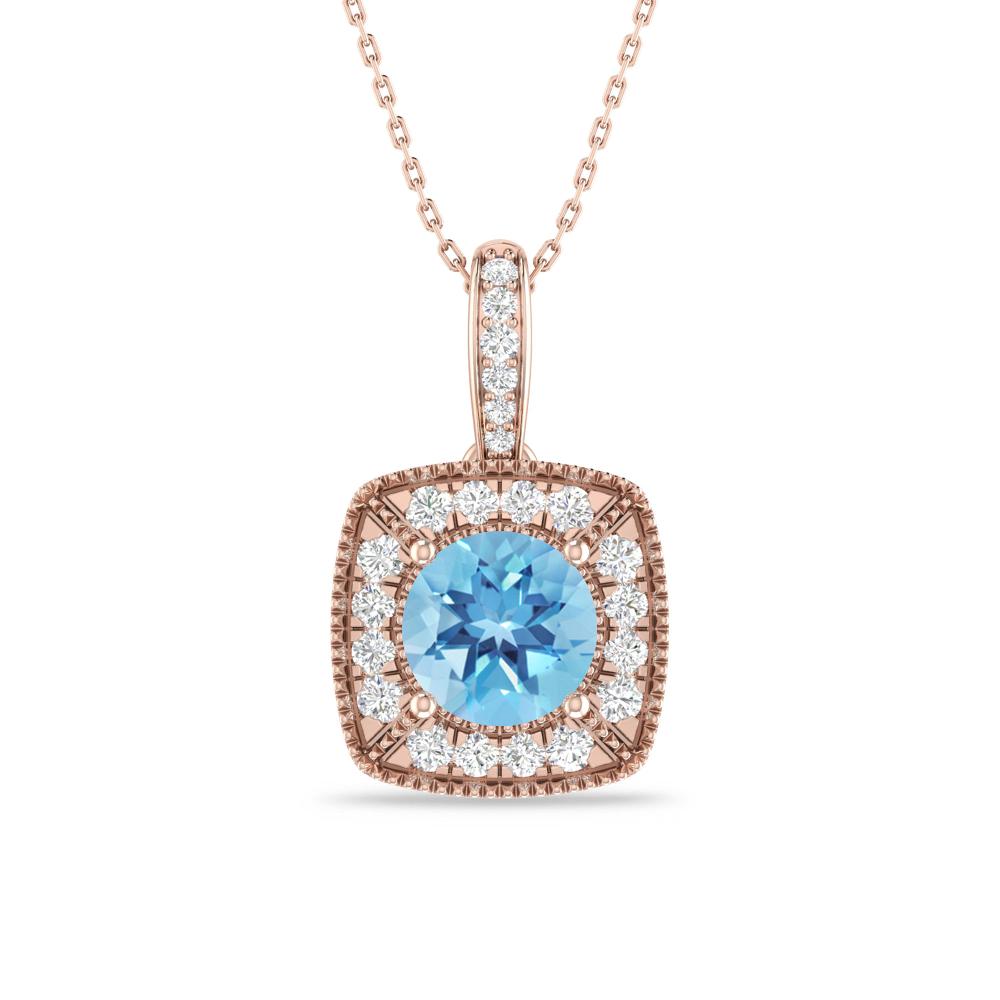 Rose Gold - Blue Topaz