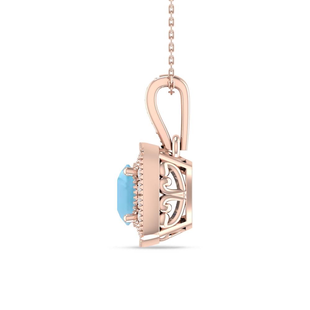 Rose Gold - Blue Topaz