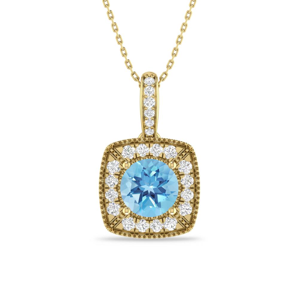 Yellow Gold - Blue Topaz