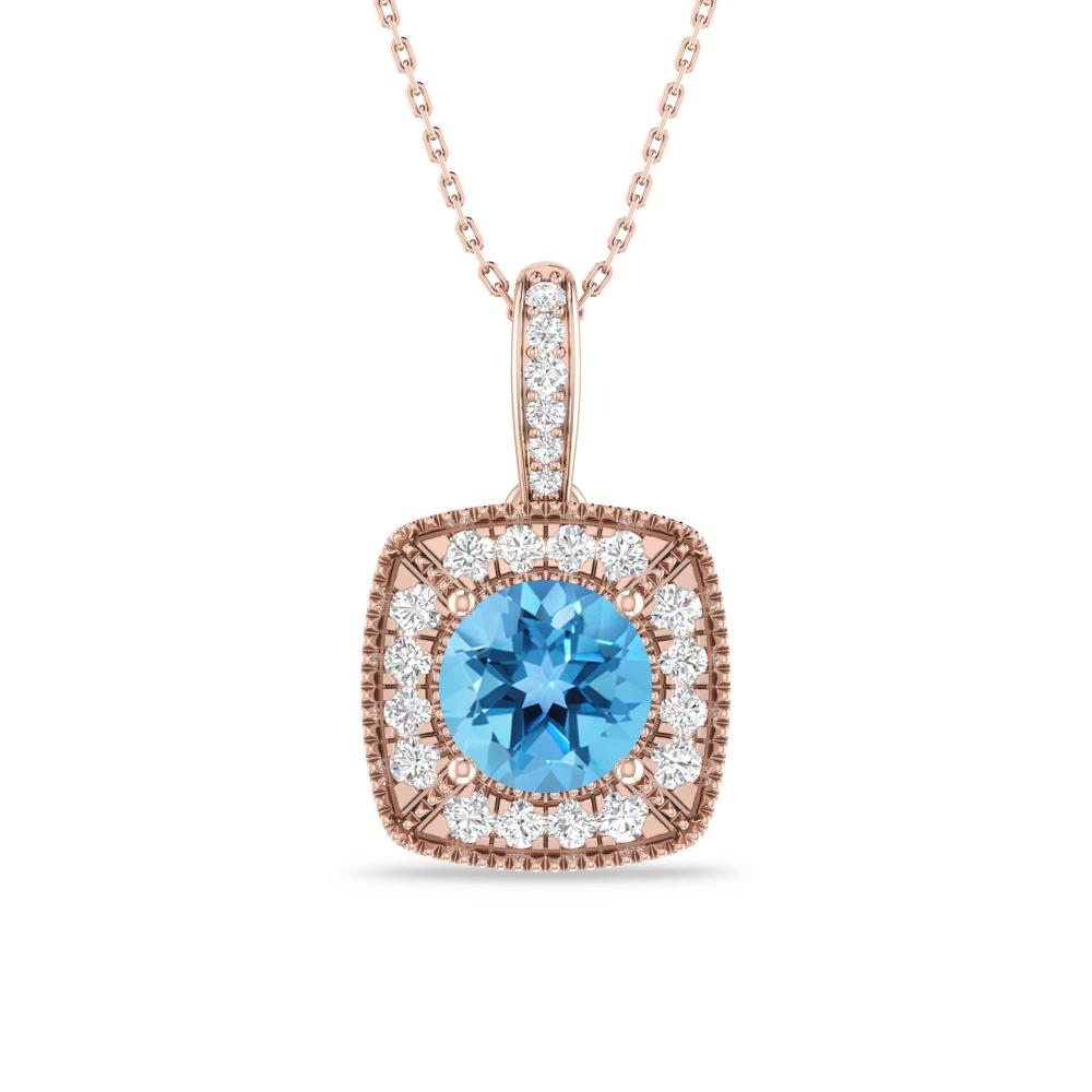 Rose Gold - Blue Topaz