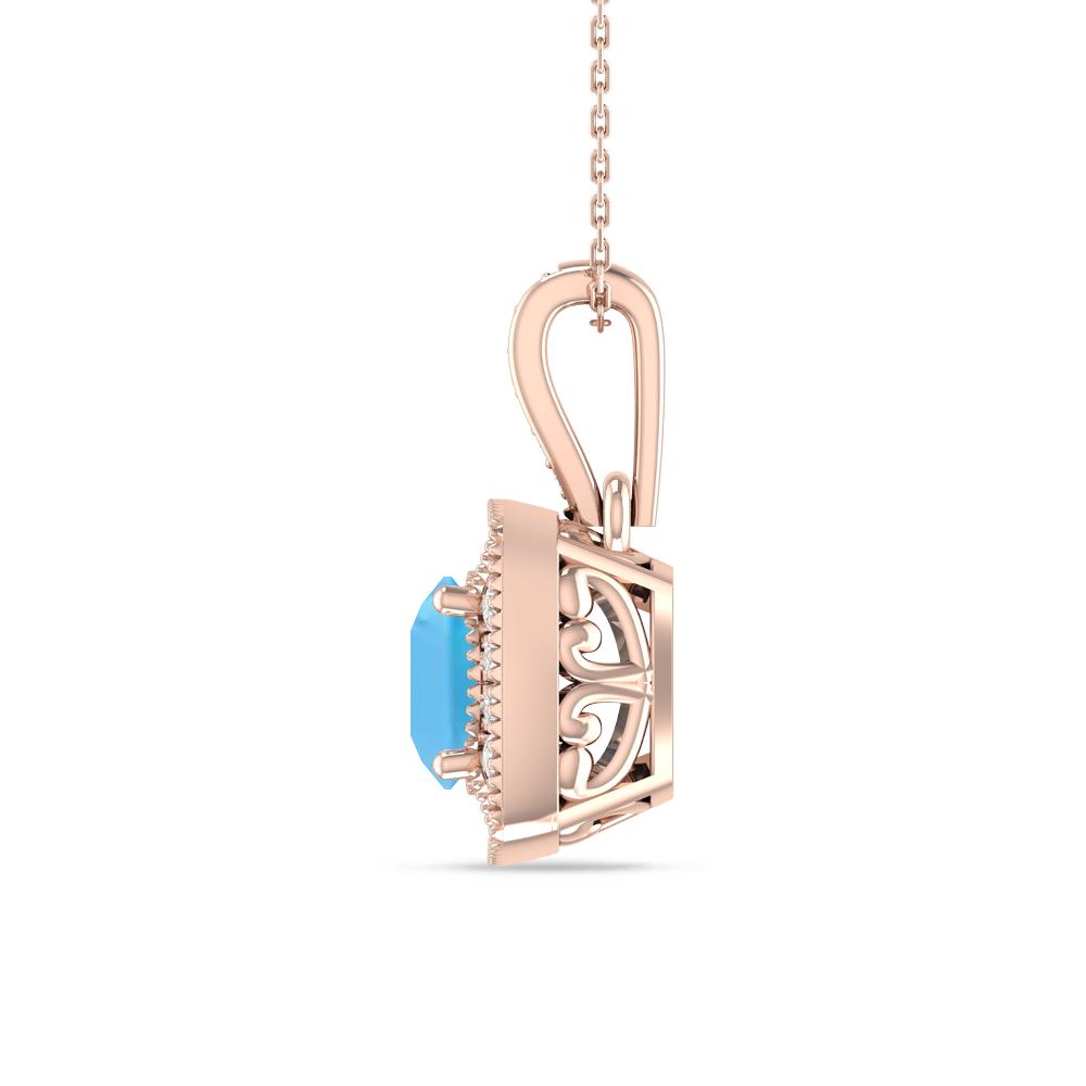 Rose Gold - Blue Topaz
