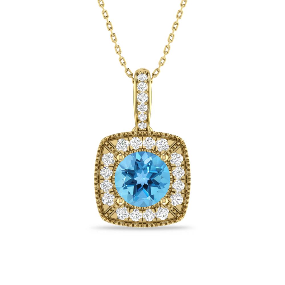 Yellow Gold - Blue Topaz