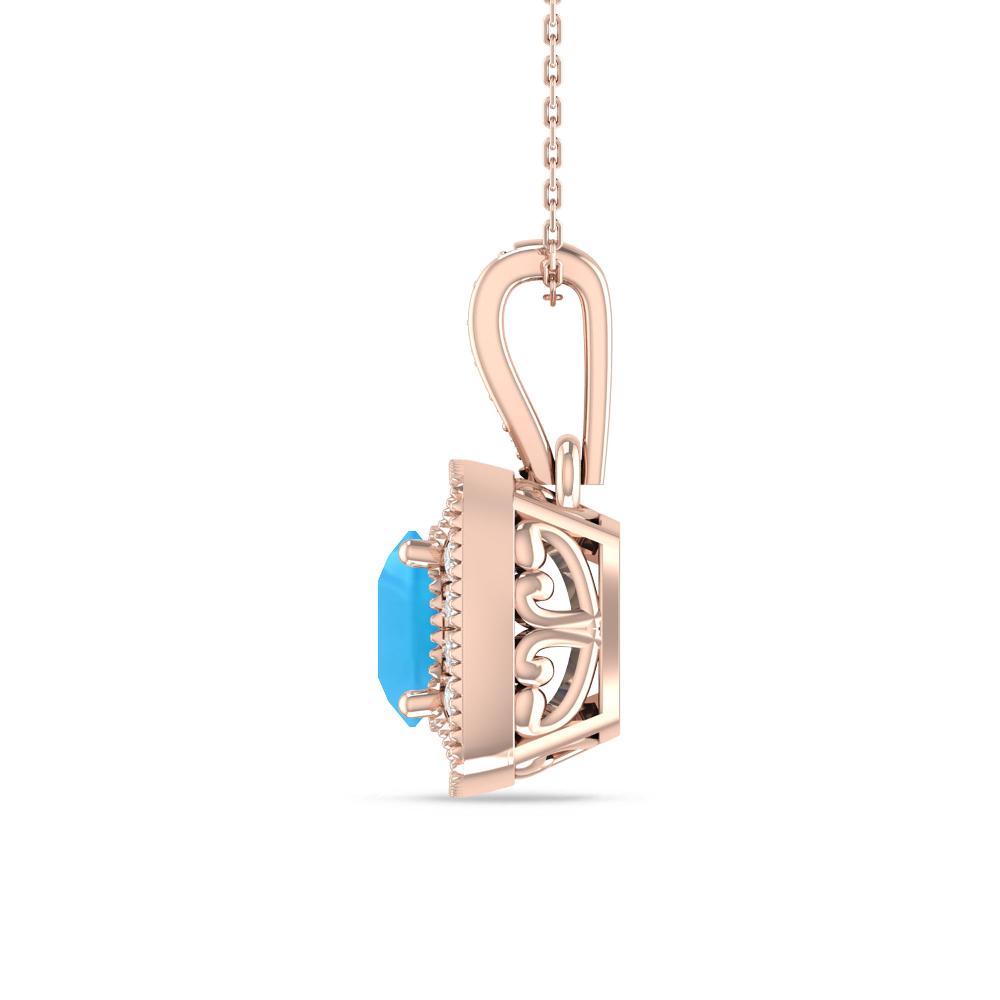 Rose Gold - Blue Topaz