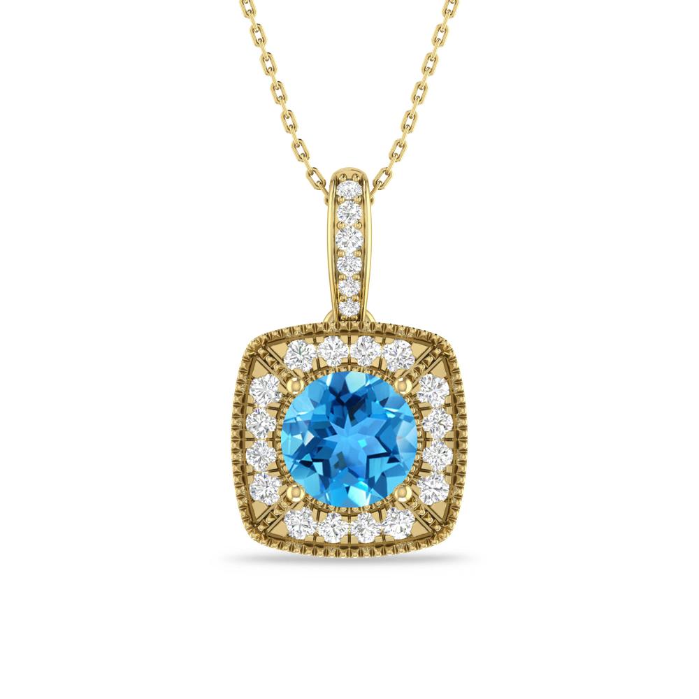 Yellow Gold - Blue Topaz