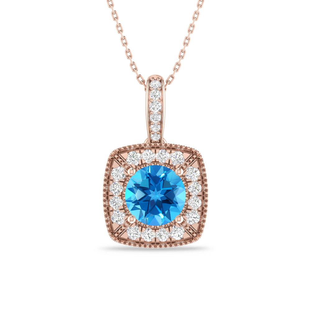 Rose Gold - Blue Topaz