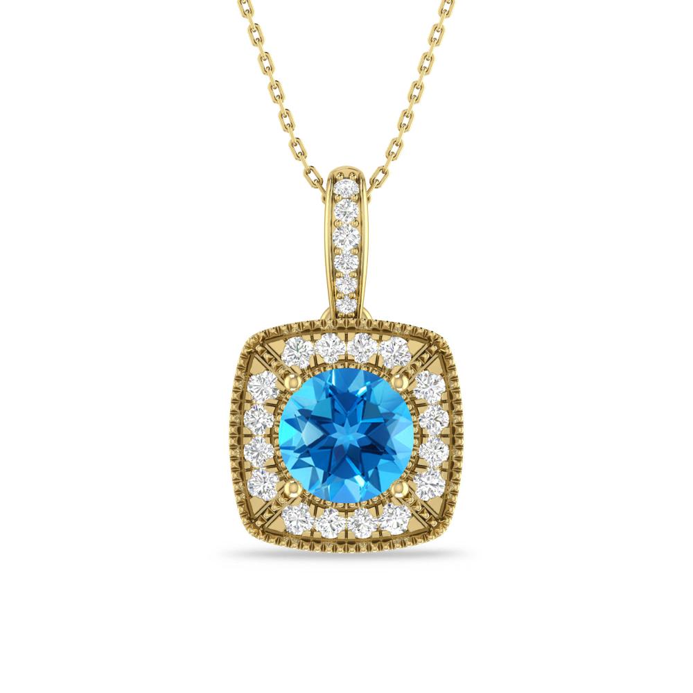Yellow Gold - Blue Topaz
