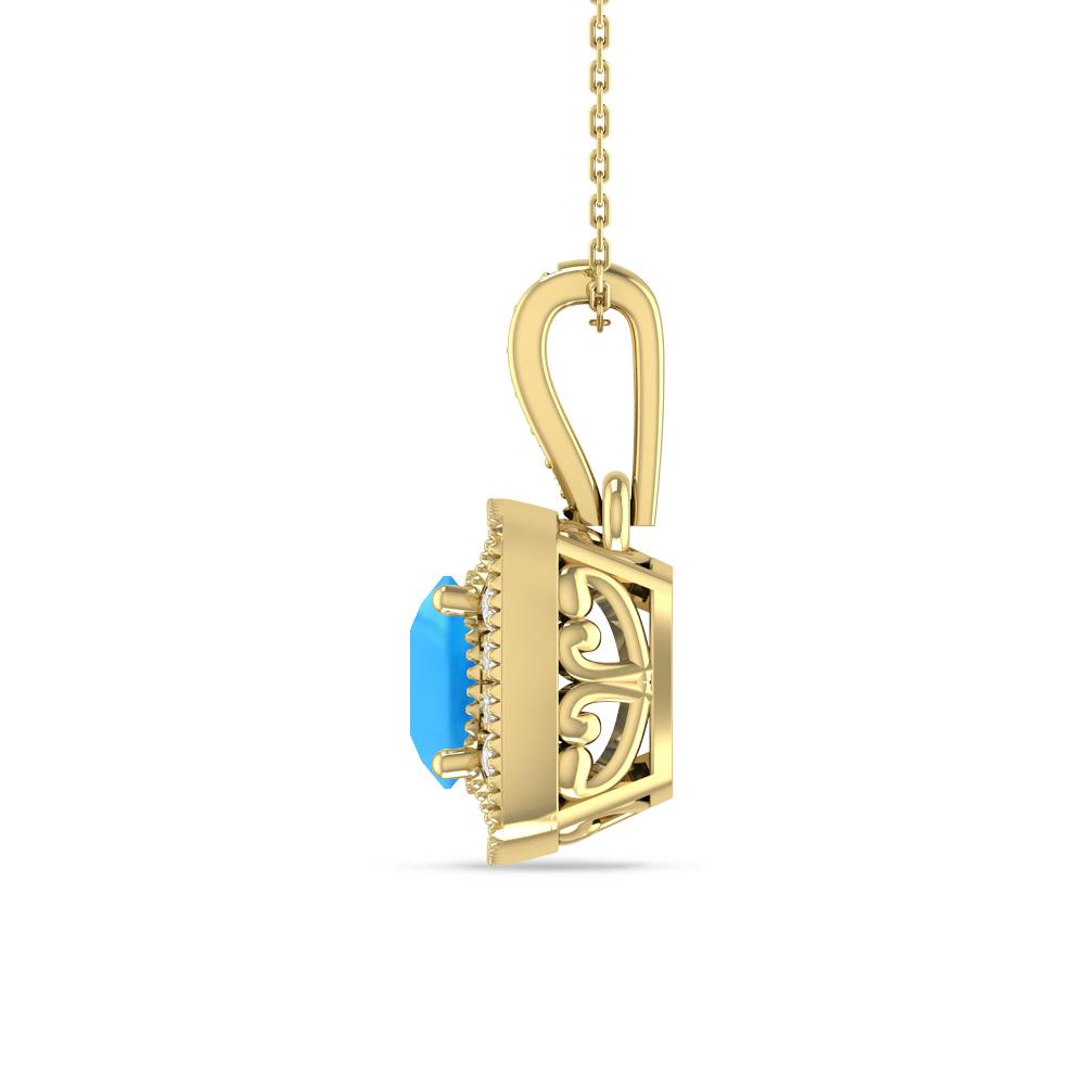 Yellow Gold - Blue Topaz