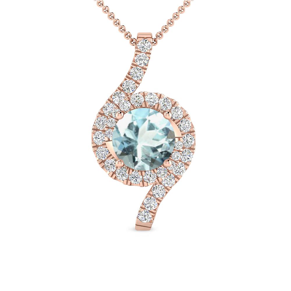 Rose Gold - Aquamarine