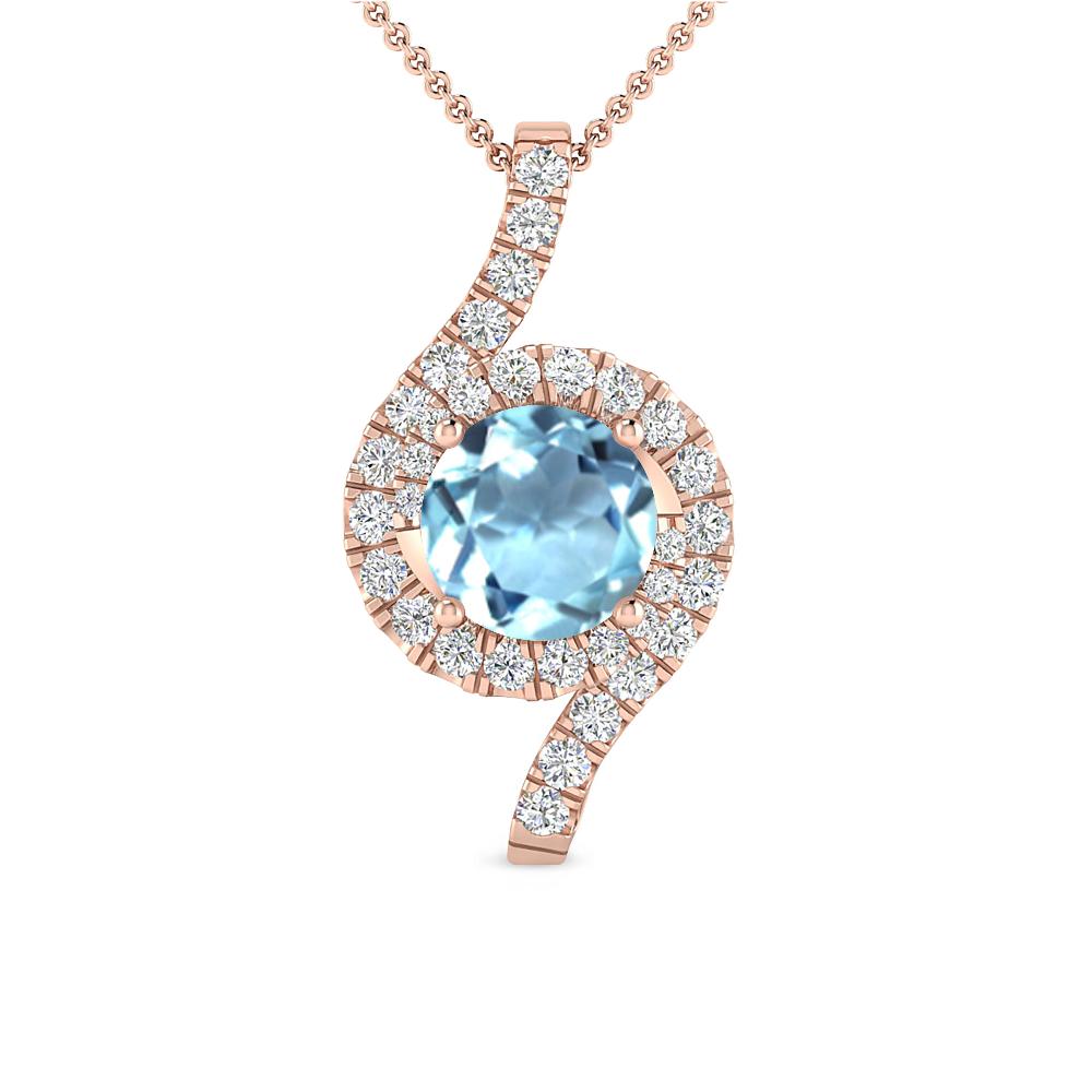 Rose Gold - Aquamarine