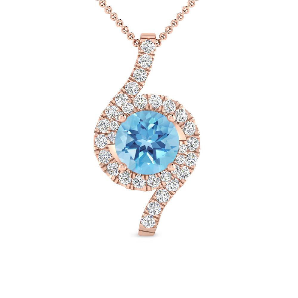 Rose Gold - Blue Topaz