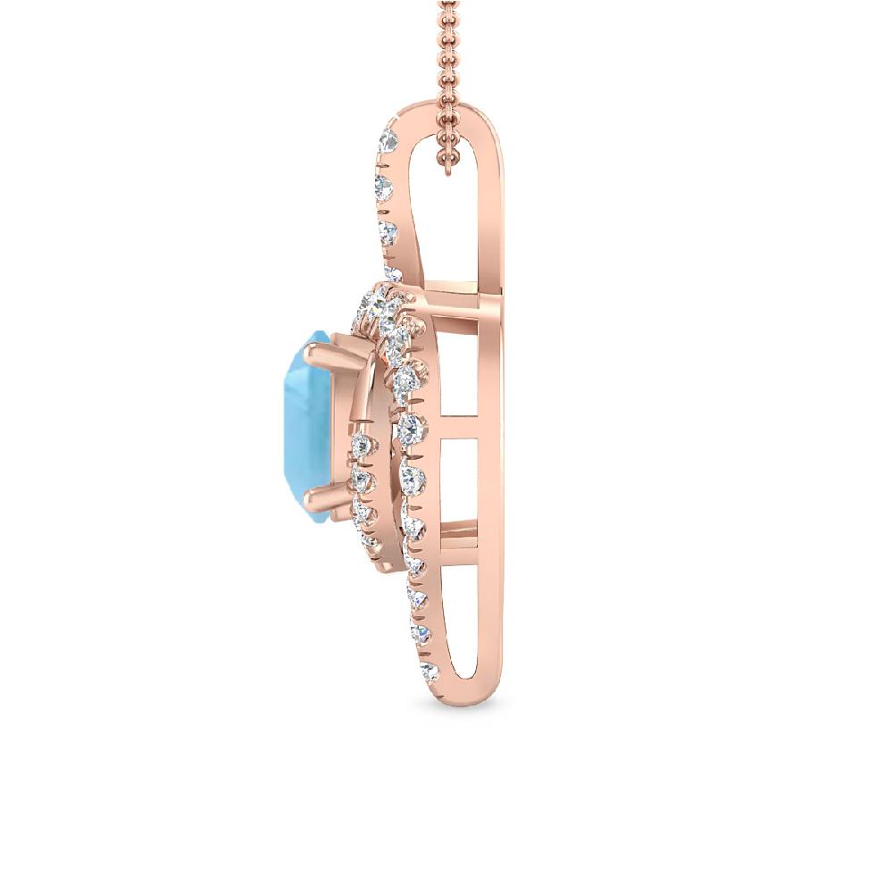 Rose Gold - Blue Topaz