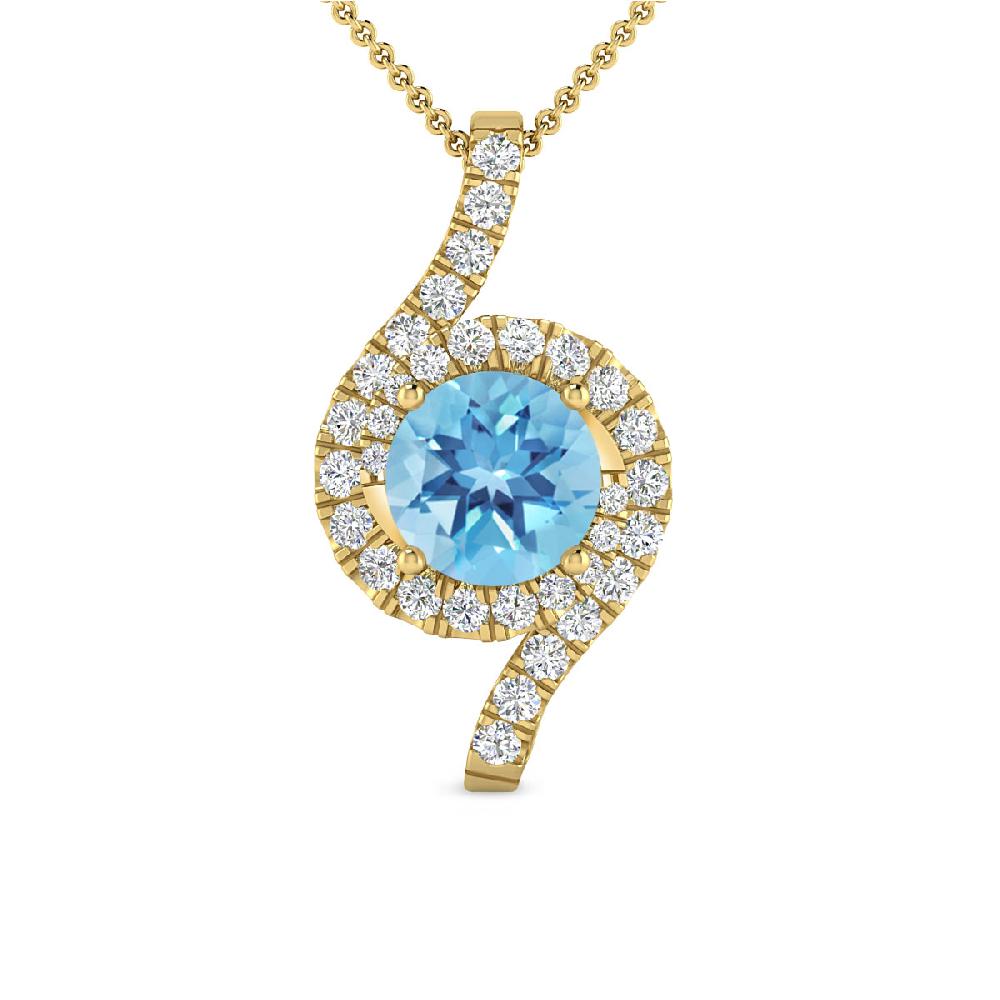 Yellow Gold - Blue Topaz