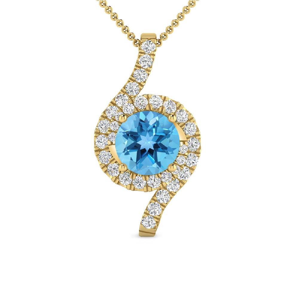 Yellow Gold - Blue Topaz