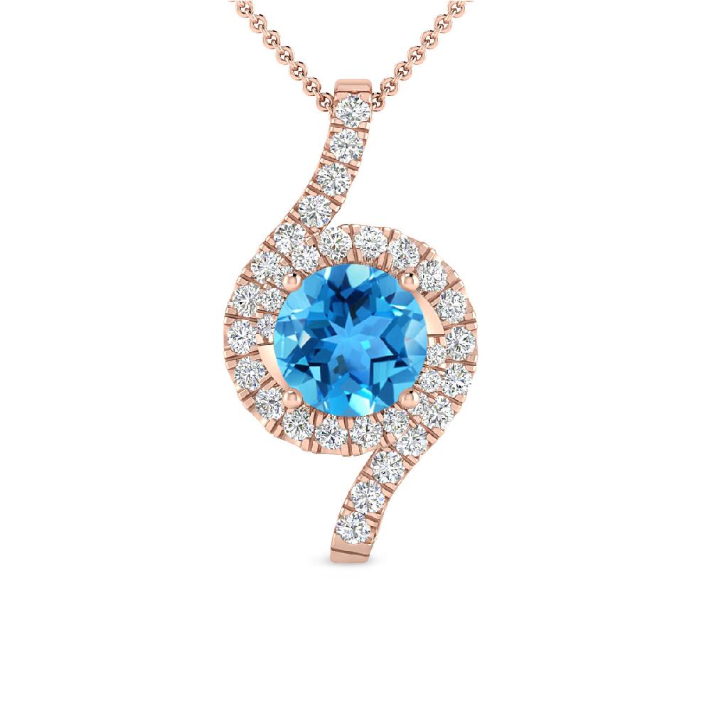 Rose Gold - Blue Topaz