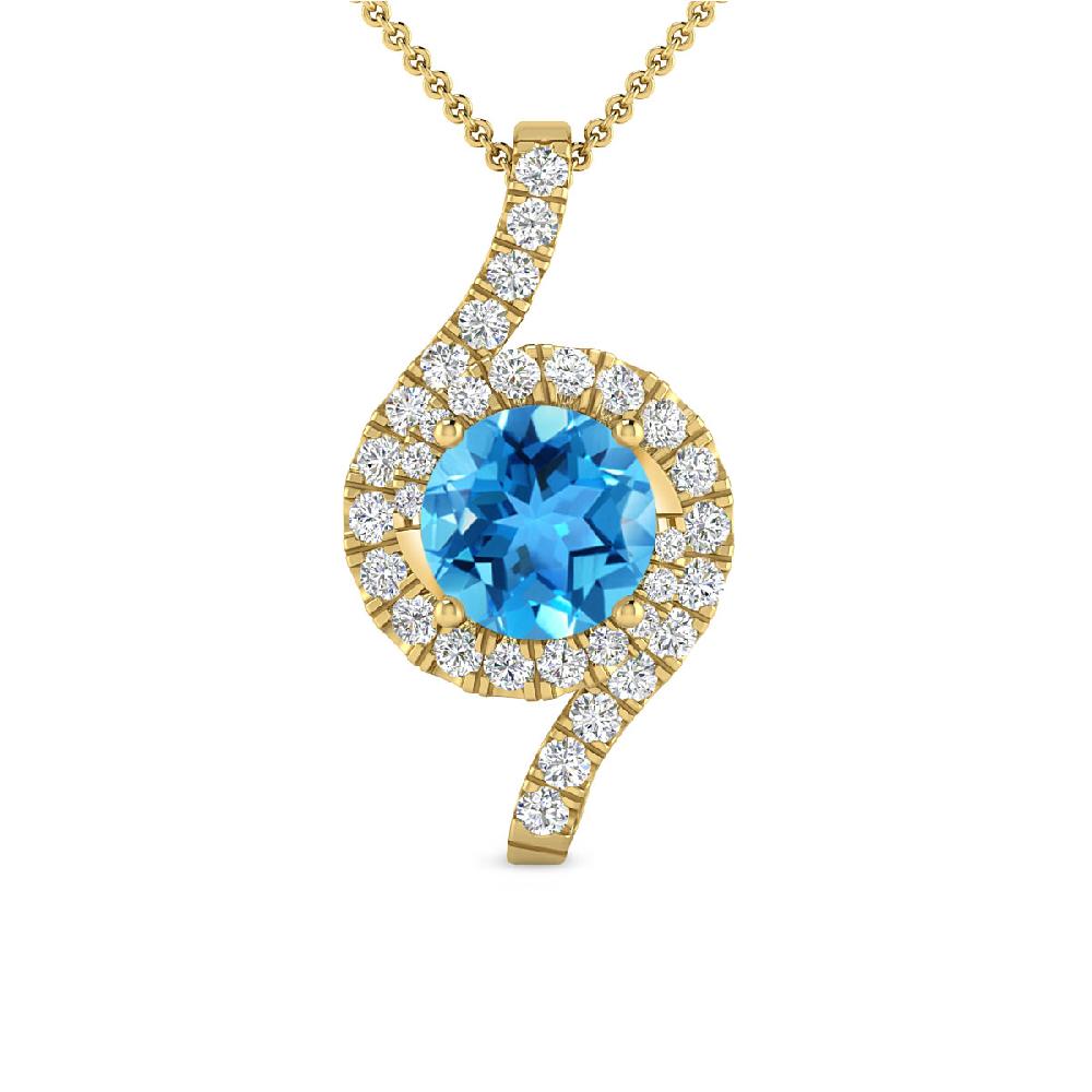 Yellow Gold - Blue Topaz