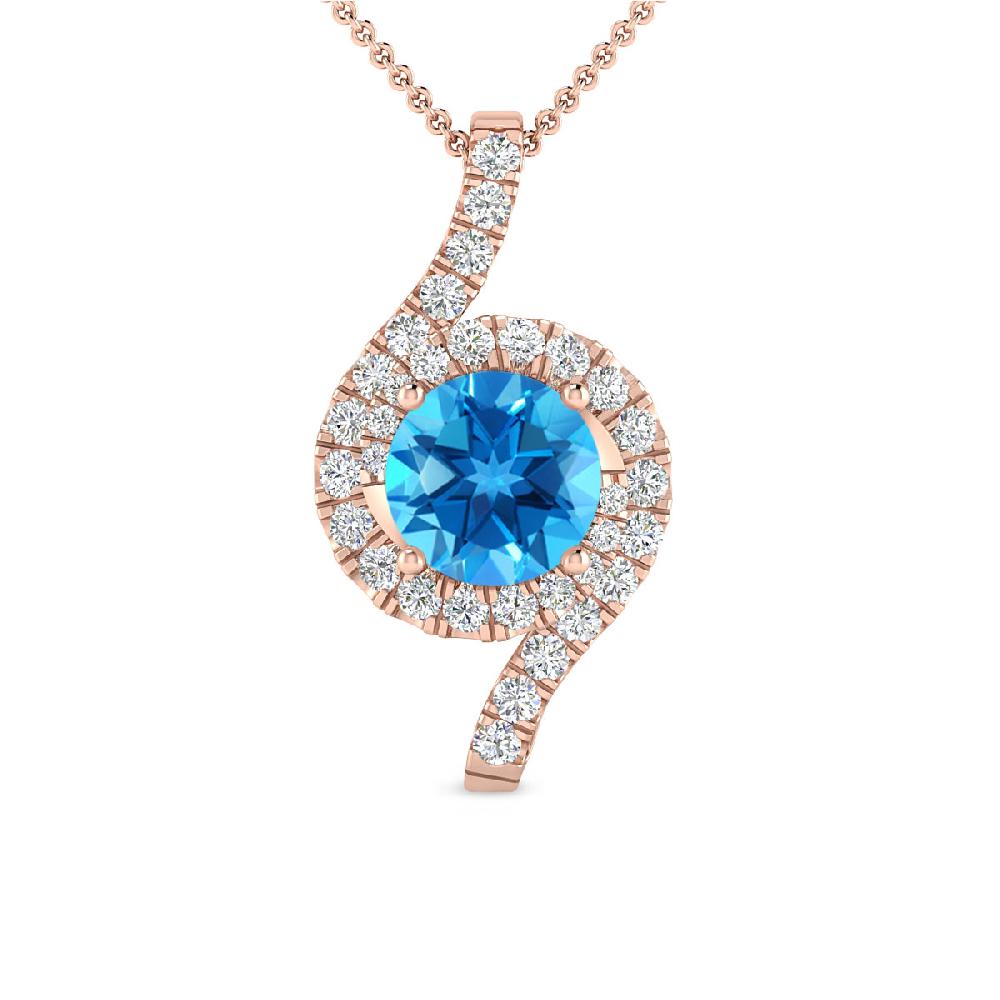 Rose Gold - Blue Topaz