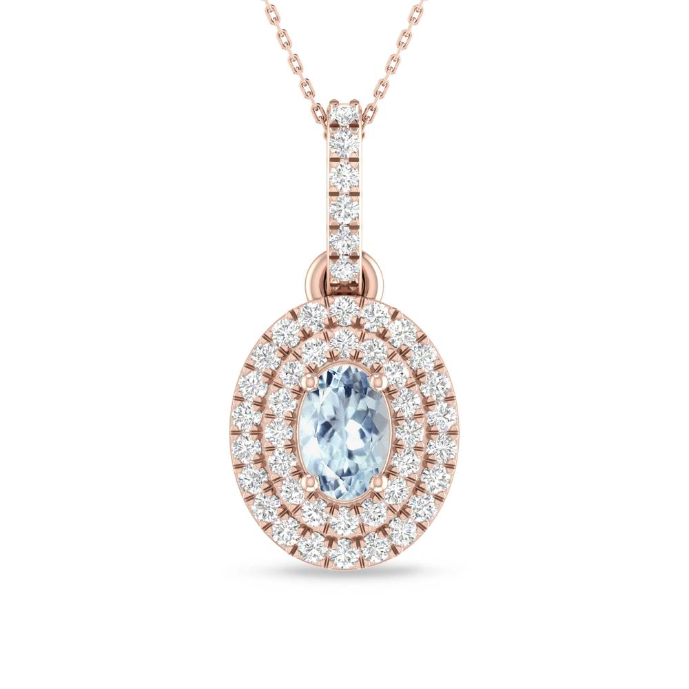 Rose Gold - Aquamarine