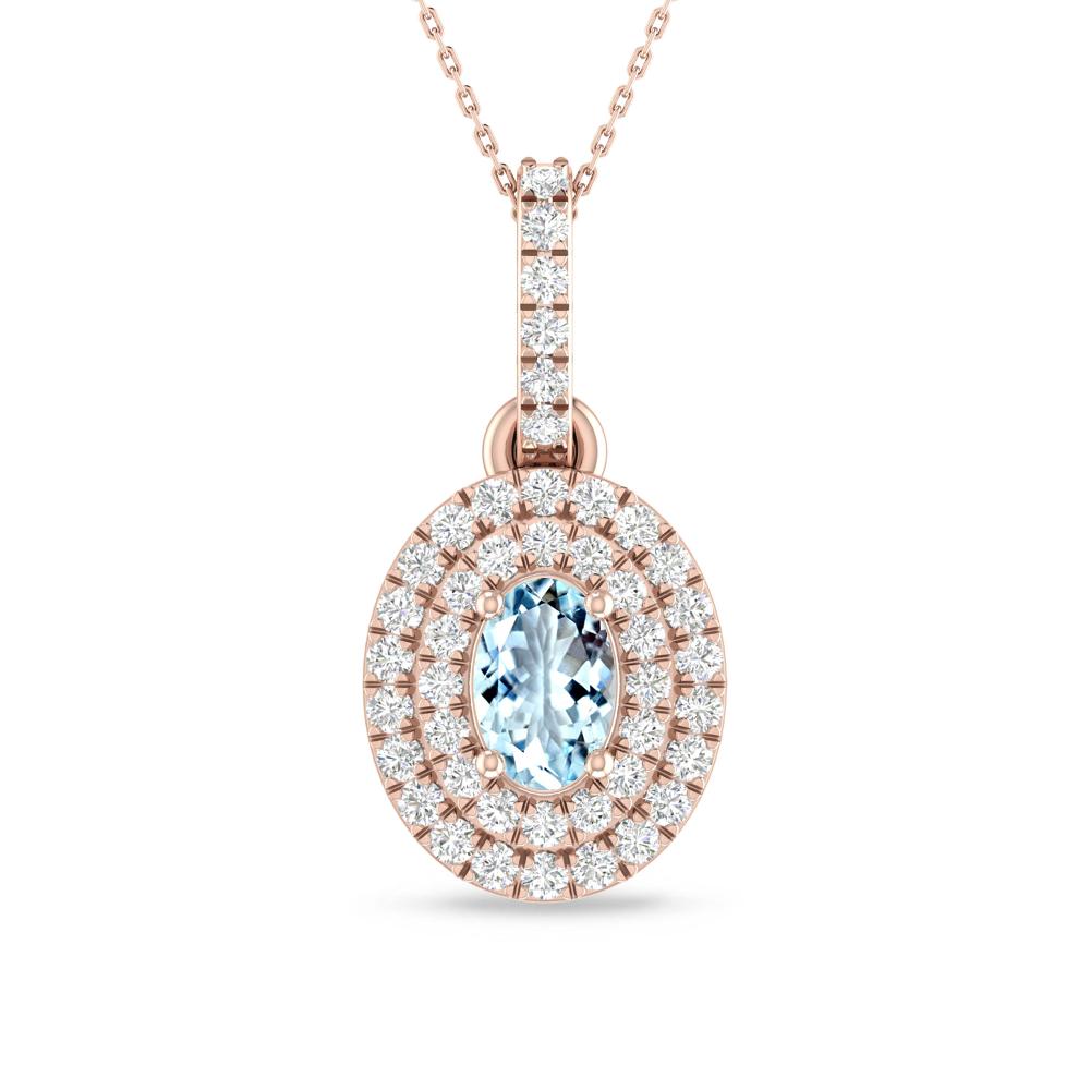 Rose Gold - Aquamarine
